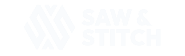 A very faint white logo reading SAW & STITCH on a white background, with no visible product.